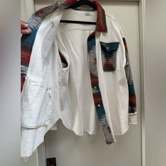 NWOT OVERSIZED Multicolor Aztec Pattern Shaket- so cute!! - Picture 4 of 15